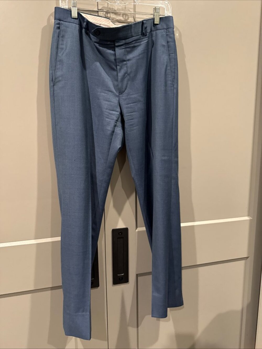 Samuelsohn Men's Super 130's Wool Blue Slacks 34